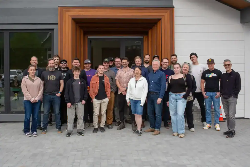 the RDC Fine Homes team members standing outside their Squamish Office